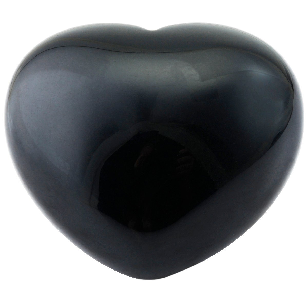 Shanxing 45mm Black Obsidian Heart Crystal Palm Worry Stone, Polished Tumbled Stone Black Crystal Puff Love Heart Stone Gift Carved Reiki Crystal Chakra Healing Pocket Stone Heart Black Room Decor
