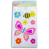 Butterflies, Bees, Flowers Gel Window Clings - 29 Piece