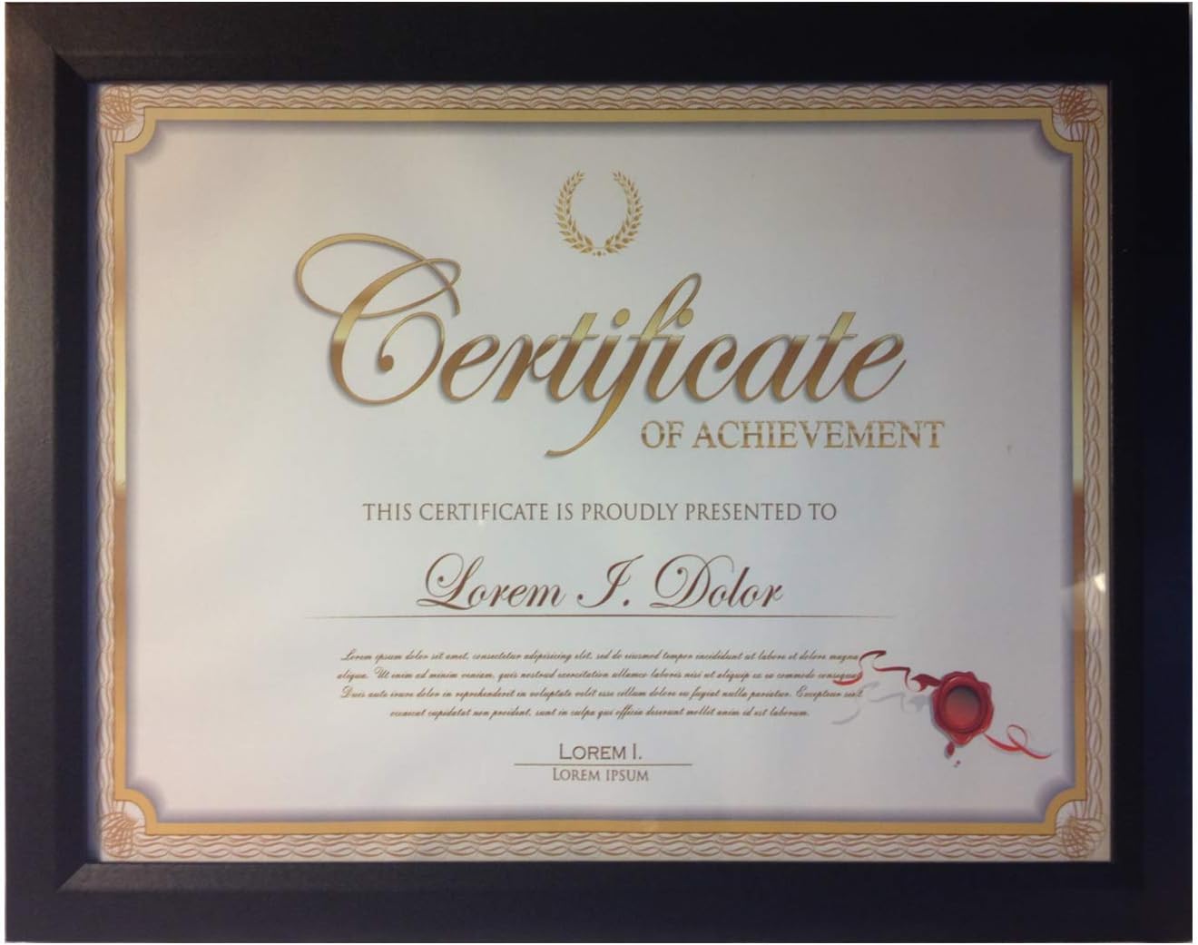 Frame Amo Black 8.5x11 Wood Document or Certificate Frame, Glass Front Face (1)