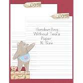 Handwriting Without Tears Paper: XL Size 200 The Double Lines Help the Child Place Letters Correctly and Facilitate the Transition to Single Line Paper Cute Bear Lover