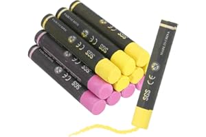 MECCANIXITY 12Pcs Lumber Marking Crayons, 2.8"x0.4" Tire Marker Drawing Crayons(Yellow/Pink)