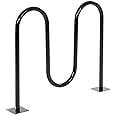 Global Industrial 41"L Wave Bike Rack, Black, Flange Mount, 5-Bike Capacity