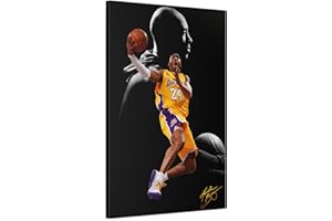 ARTINK Kobe Bryant Poster NBA Posters Basketball Posters For Boys Bedroom Basketball Poster NBA Wall Art Basketball Canvas Wall Art Home Decor Canvas Prints 16x24 Frame 40x60cm Frame
