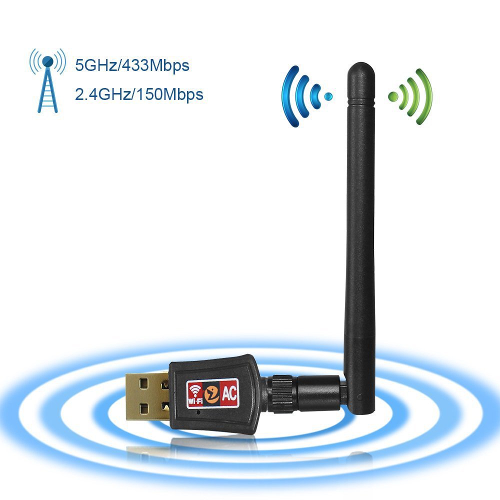 Receptor WIFI,Zoweetek® Adaptador USB inalámbrico Dual Band AC600 Wifi 2.4GHz o 5Ghz /compatible con Windows XP/7/8/8.1/Mac OS X 10.7-10.10