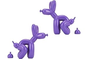 Artconal Purple Pooping Balloon Dog Sculpture(Set of 2) Funny Squatting Dog with Poop, Humorous Accent Home Decoration, Balloon Animal Statue Decoration Gifts(Purple)