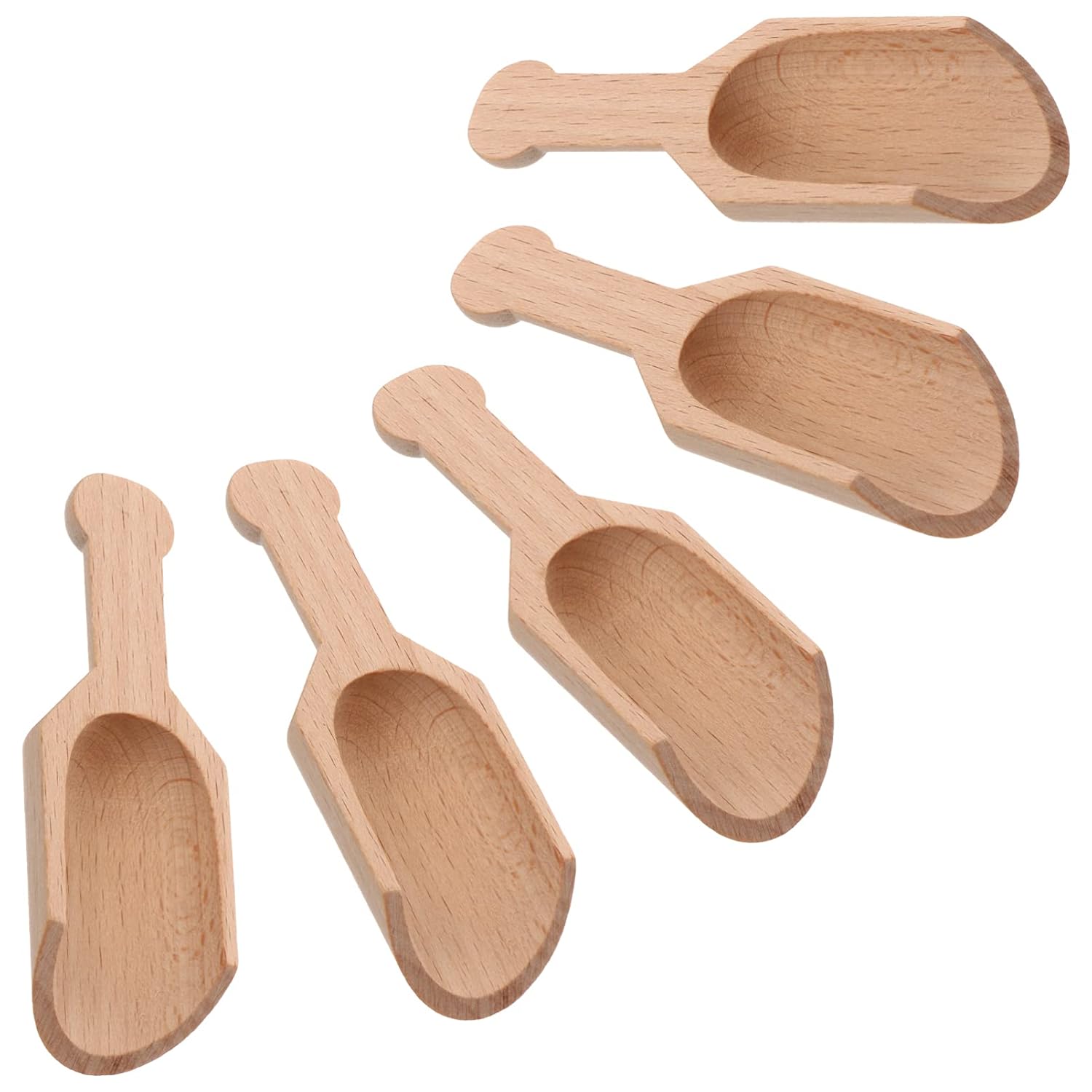 Buy UPKOCH 5pcs Mini Wooden Scoops Bath Salt Scoop Wooden Kitchen