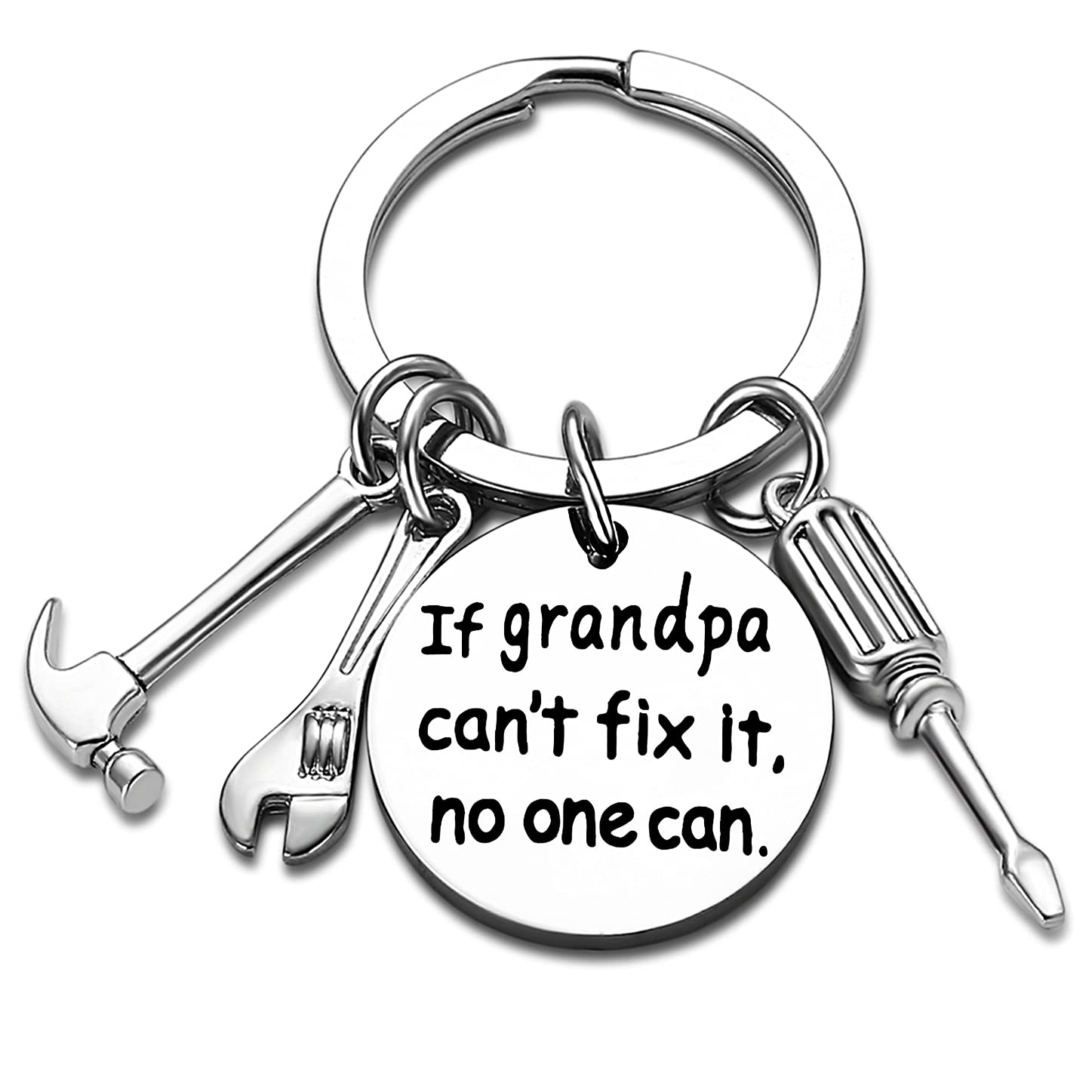 Nimteve Grandpa Gift Grandad Keyring Gifts For Grandad Father's Day Gift Grandfather Birthday Gifts Funny Grandfather Gift If Grandpa Cant fix it no one can (to my grandpa)