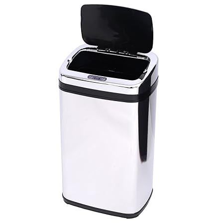HOMCOM Edelstahl Automatik Sensor Mülleimer Abfalleimer IR Sensor mit/ohne Inneneimer rund viereckig 30L/50L (30L/viereckig)