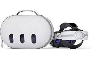 Aubika Accessories Bundle for Meta Quest 3, Fast Charging Head Strap with Built-in 8000 mAh Battery + Carrying Case