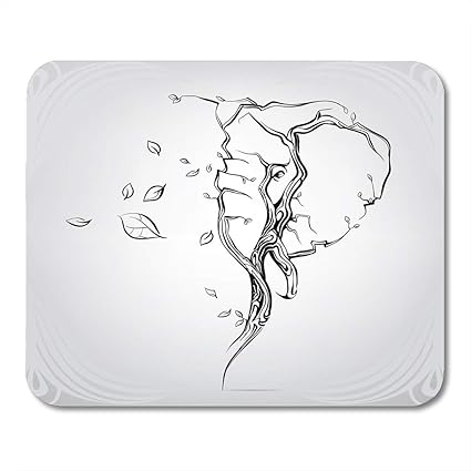 tapis de souris ligne graphique noire silhouette de l elephant de tete d arbres croquis animalier tapis de souris pour ordinateurs portables ordinateurs de bureau tapis fournitures de bureau amazon fr informatique arbres croquis animalier tapis