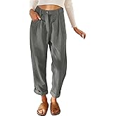 Acelitt Womens Elastic Waist Straight Leg Corduroy Pants with Pockets, S-2XL