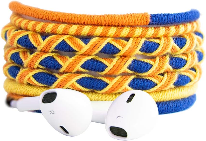 Crossloop Designer Series 3.5mm Universal in-Ear Headphones with Mic and Volume Control (CSLE025, Yellow & Dark Blue)