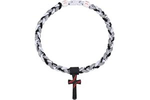 Kehuify Baseball Necklaces for Boys, Baseball Necklace Three-Braid Rope Tornado Cross Necklace Sports Titanium Necklace Baseball Rope Necklace