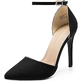 DREAM PAIRS Women's Oppointed-Lacey Pointed Toe Ankle Strap High Heel Stiletto Pumps Wedding Dress Shoes