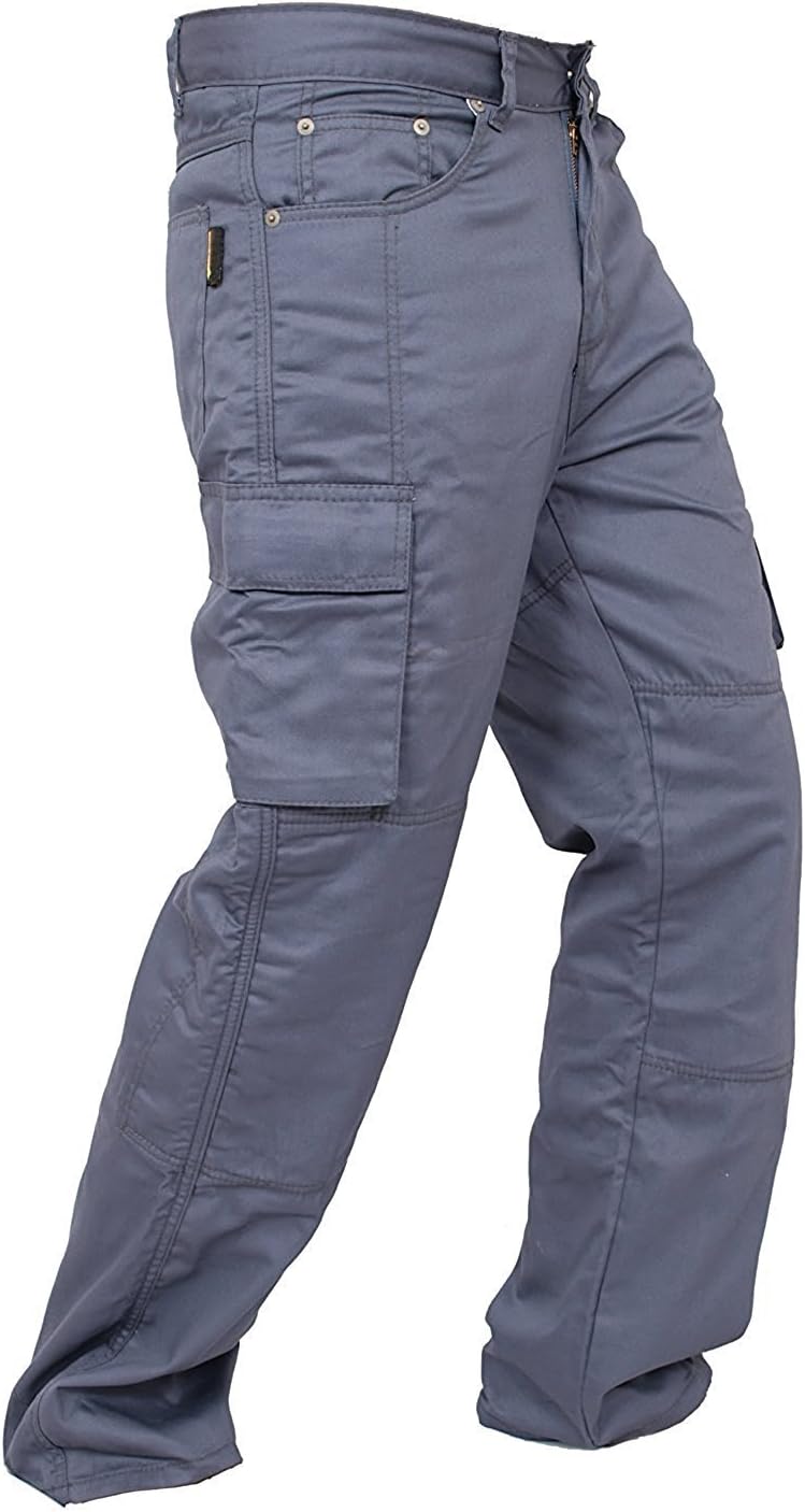 Mens Denim Protective Motorcycle Motorbike Trouser Jeans Cargo with Aramid Protection Lining