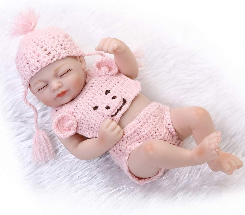 Prezzo 10 Pollici 26 Centimetri Neonato Bambole, Realistico Morbido Silicone Vinilico Bambola con Gli Occhi Chiusi Bambino di Simulazione Reborn Dolls Giocattolo Regalo per Bambini Offerte