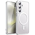 JETech Magnetic Case for Samsung Galaxy S24 Plus 5G, Compatible with MagSafe, Translucent Matte Back Shockproof Phone Cover (Silver)