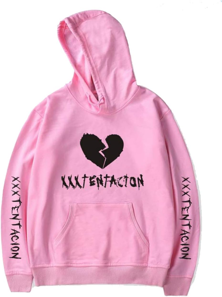 Unisex Hoodie Xxxtentacion Revenge Broken Heart Hooded Sweatshirt Top (Pink Style2, Large)
