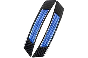LKAHG 2PCS Car Reflector Trim, Anti-Scratch Carbon Fiber Vehicle Wheel Well Arch Side Bumper Reflective Strips, Automotive Exterior Decor Guard Accessories, Universal for SUV, RV, Truck (Black/Blue)