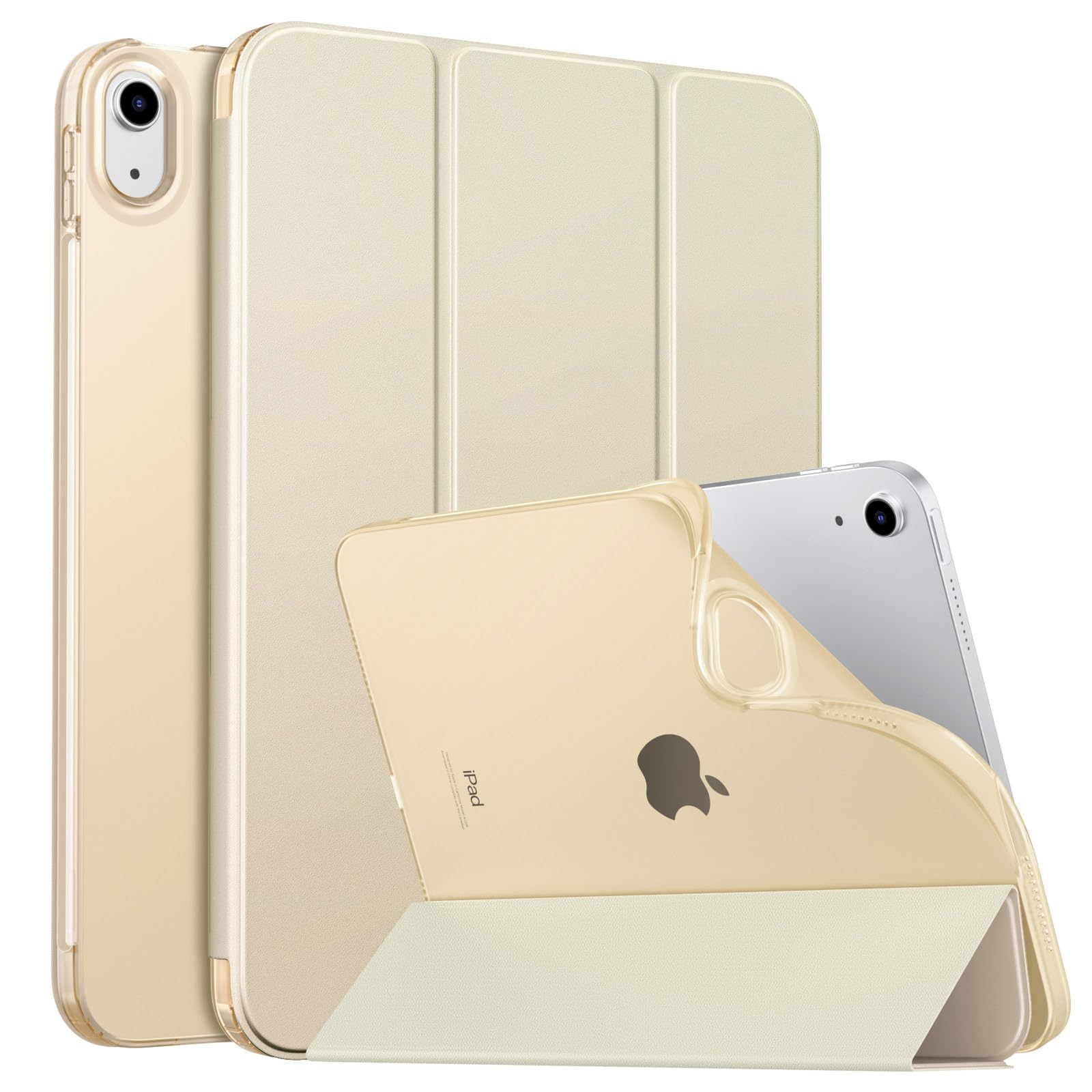 MoKo Case for New iPad (A16) 11th Generation 2025/ 10th Generation 2022, iPad 11 inch/ 10.9 inch Case with Soft TPU Translucent Frosted Back Cover, Auto Wake/Sleep, Support Touch ID, Champagne Gold — image 1