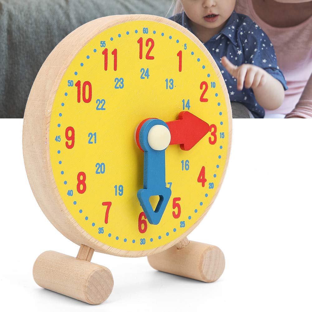 Toddler Teaching Clock - Wooden Number Clock Model for Telling Time & Learning, Kindergarten Educational Toy