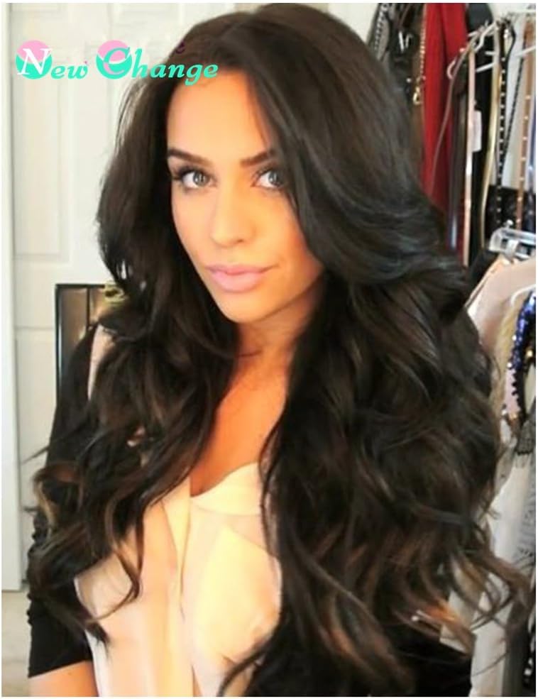 Wig Queen 200% Density Full Lace Wigs Body Wave With Baby Hair With Bangs Glueless Free Part 8A Brazilian Virgin Human Hair Natural Hairline Bleached Knot Wigs For Women(10" nature color)
