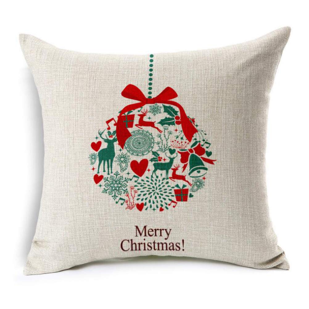 U-LOVE Merry Christmas Decorative Pillow Covers Christmas Tree Christmas Deer Santa Claus Pillowcases Throw Cushion Cover 18x18 Inches,4Pack(Merry Christmas)