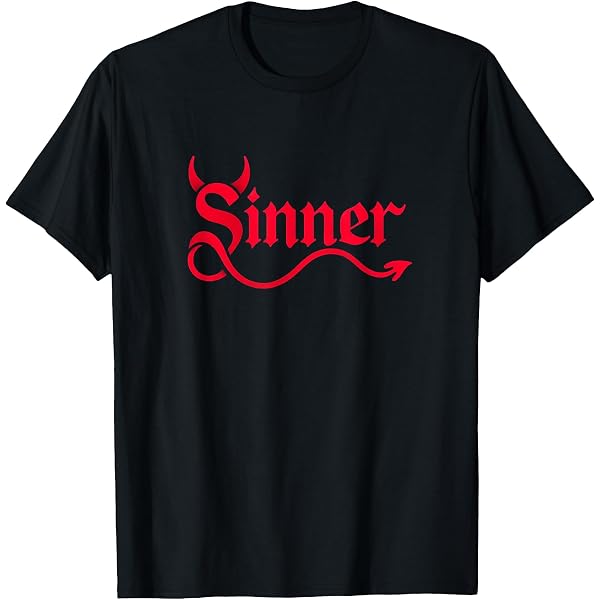 Amazon.com: Bold Red Sinner Devil Horns Tail Art T-Shirt