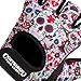 Contraband Pink Label 5237 Womens Designer Workout Gloves | Sugar Skull Print w/Grip-Lock™ Padding (White, Small)