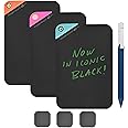 Boogie Board VersaNotes Starter Pack, Reusable 3-Pack 4x6 Dry-Erase and Sticky Note Alternative for Home and Office, Includes 3 VersaNotes, Magnetic Mounting Plates, Instant Erase - Black