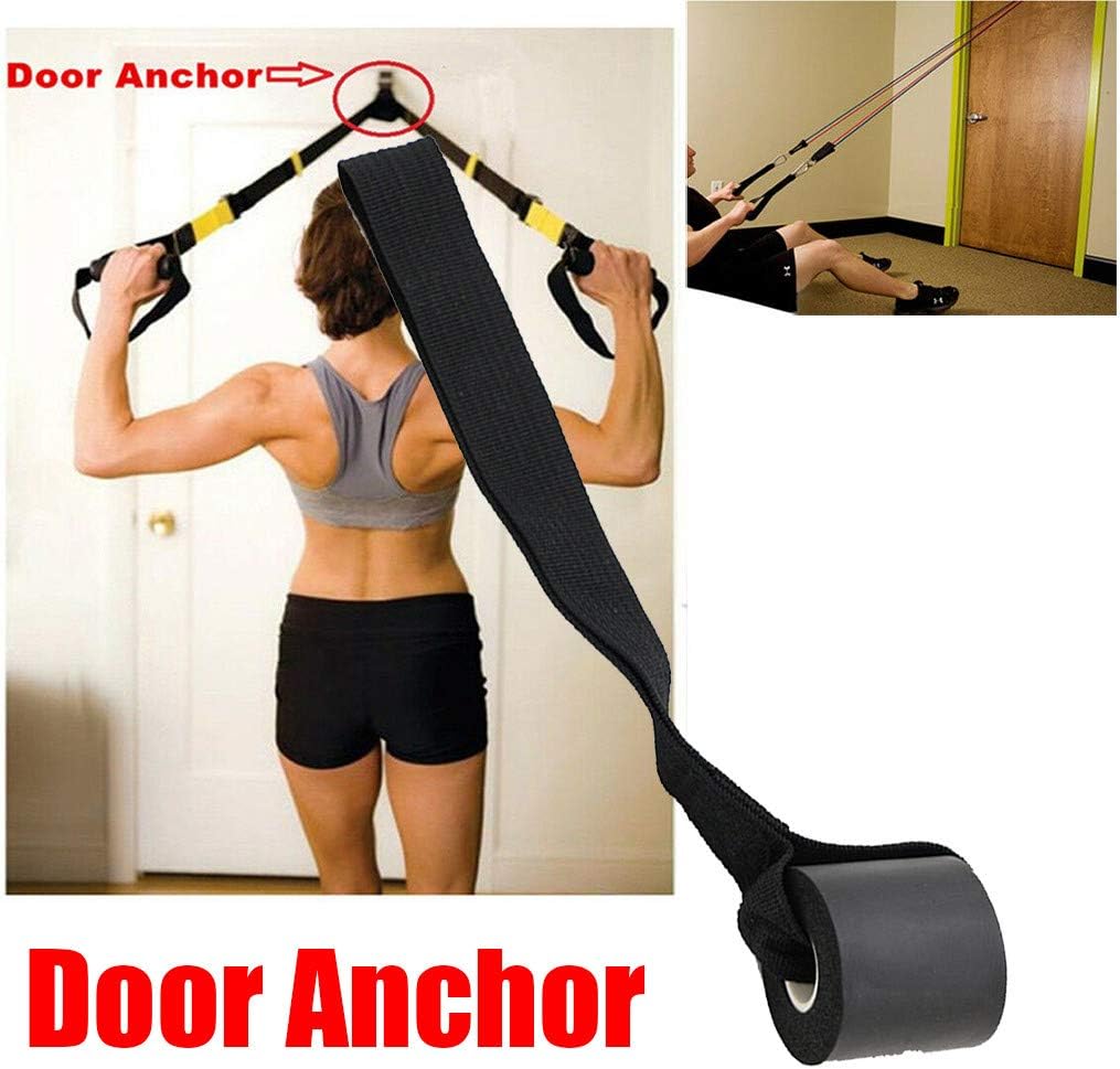 Coohole Stretching Strap Exercise Band Foam Door Anchor for Resistance Band Tube Doorway Muscle Building for Yoga/Pilates Fintness, Home Sport Auxiliary Workout Beginner to Professional