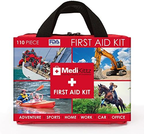 MediKittz Emergency Survival Tactical Trauma First Aid Kit. Paramedic Designed, Lightweight 110 Piece FDA Approved, Adventure, Sports, Home, Work, Travel, Survival, Office, Backpacking, Camping