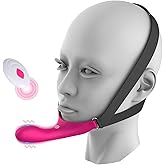 Strap-On Face Chin Harness Vibrator Dildo, Wearable Head-Mounted Dildo Strap with 10 Vibrating Modes for G-Spot and Anal Stim