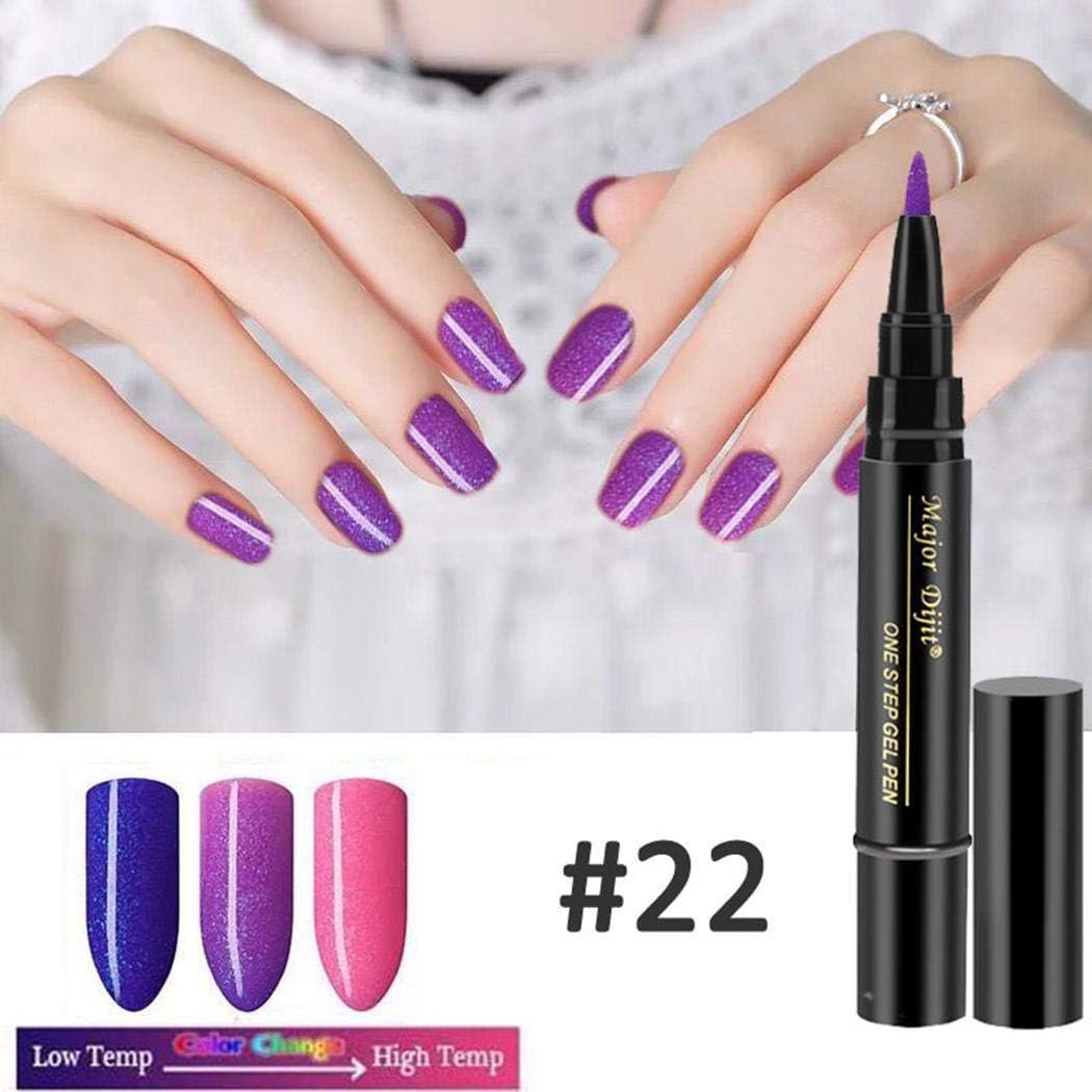 Halffle One Step Gel Nail Polish Pen, 5ml UV Gel Nail Pen, Polish Long Lasting Thermal Nail Lacquer Nail Art (1 pc)