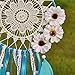 LOMOHOO Dream Catcher Blue Feather Flower Dream Catchers Decorations Kids Bedroom Sitting Room Home Boho Decor Wall Hanging Nursery Wedding Ornament