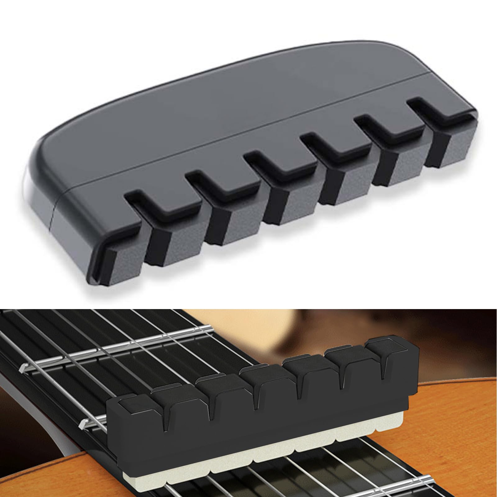 Guitar String Muter Noise Reducer Dampener, Guitar Muffler, Noise Damper Acoustic Guitar Silencer, Guitar String Mute Dampener for Acoustic & Folk Guitars