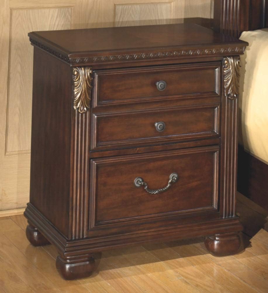 Ashley Furniture Signature Design - Leahlyn Nightstand - Antique Style - Rectangular - Warm Brown: Kitchen & Dining