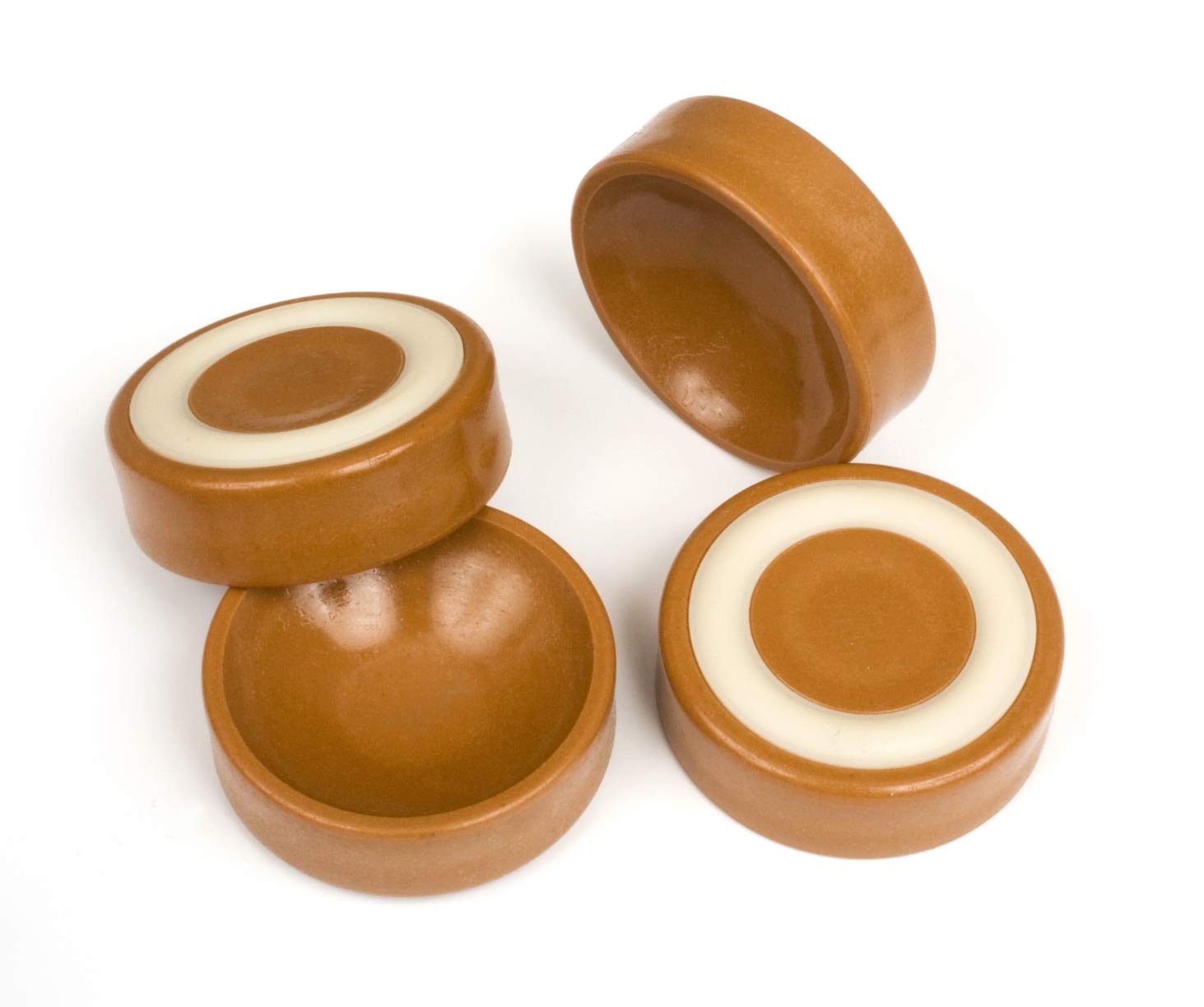 Slipstick CB600 Floor Protector Castor Cups with Non Slip Rubber Grips (Set of 4) 45 mm Round Caster Cups for Furniture Wheels - Caramel