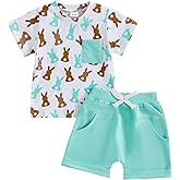 HYADRBLEBY 4th of July Baby Boy Outfit USA Flag Short Sleeve Shirt Elastic Shorts 2Pcs Toddler Boys Fourth of July Outfits