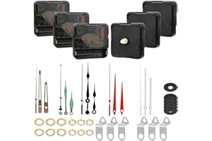 "N/A" OTYMIOW 6 Pieces Quartz Clock Movement Replacement Clock Hands and Motor Kit Clock Mechanism Battery Operated, Hooks and 6 Different Pairs of Hands Clock Repair Parts Replacement (13 mm/ 0.51 Inches)