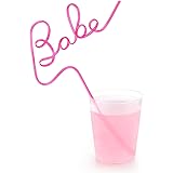 xo, Fetti Bachelorette Party XL Pink Babe Straw | Bridal Shower + Bach Party Decorations | Bride To Be Gift, Bridesmaid, Birt