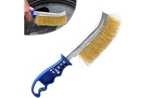 POSINDA Wire Brush Scratch Brushes Grill Brush Barbecue Stainless Steel Brush/Wire Bristles for Cleaning Rust Removal Heavy Duty Brass Brush Tool for Automotive,Grill,Paint,Welding Slag,Cooking Grates