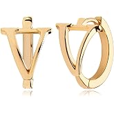 Myears Gold Initial Hoop Earrings for Women 14K Gold Plated Huggie Hoop Earrings Dainty Small Letter Personalized Monogram Jewelry Hypoallergenic Trendy Gold A-Z Earrings