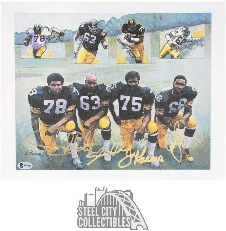 Steel Curtain Autographed Pittsburgh Steelers Lithograph Bas Loa