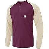 VANDISI FR Shirts Flame Resistant Shirts 6.5oz Lightweight Cotton Two Tone & Henley Shirts for Men