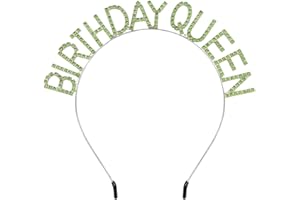 AOPRIE Birthday Crown for Women Silver Green Birthday Tiara for Girls Birthday Queen Headband Princess Crown Rhinestone Happy Birthday Accessories