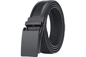 HIMI Men's Comfort Genuine Leather Ratchet Dress Belt with Automatic Click Buckle