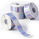 Classicseali 4 Rolls Phomemo D30 Labels,12mm x 40mm D30 Labels, Print Master Label Refill 160 Tapes/Roll, Smart Mini Label Maker Refill Thermal Sticker Paper for Office, Holographic Silver