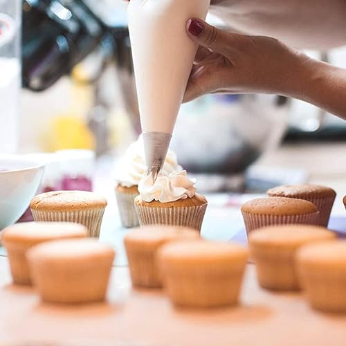 16-Inch Disposable Piping Bags 100 Count Extra Thick Non-Slip Pastry Bags  with Anti-Burst Design for Cake De