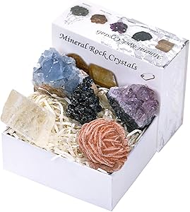 CXD-GEM Mineral Rock Crystals Gift Box Healing Gemstone Collection - Irregular Stone Specimen(Set B)